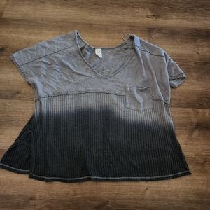 We The Free Womens Sun Dial Linen Blend Dip Dye T-Shirt Size XS